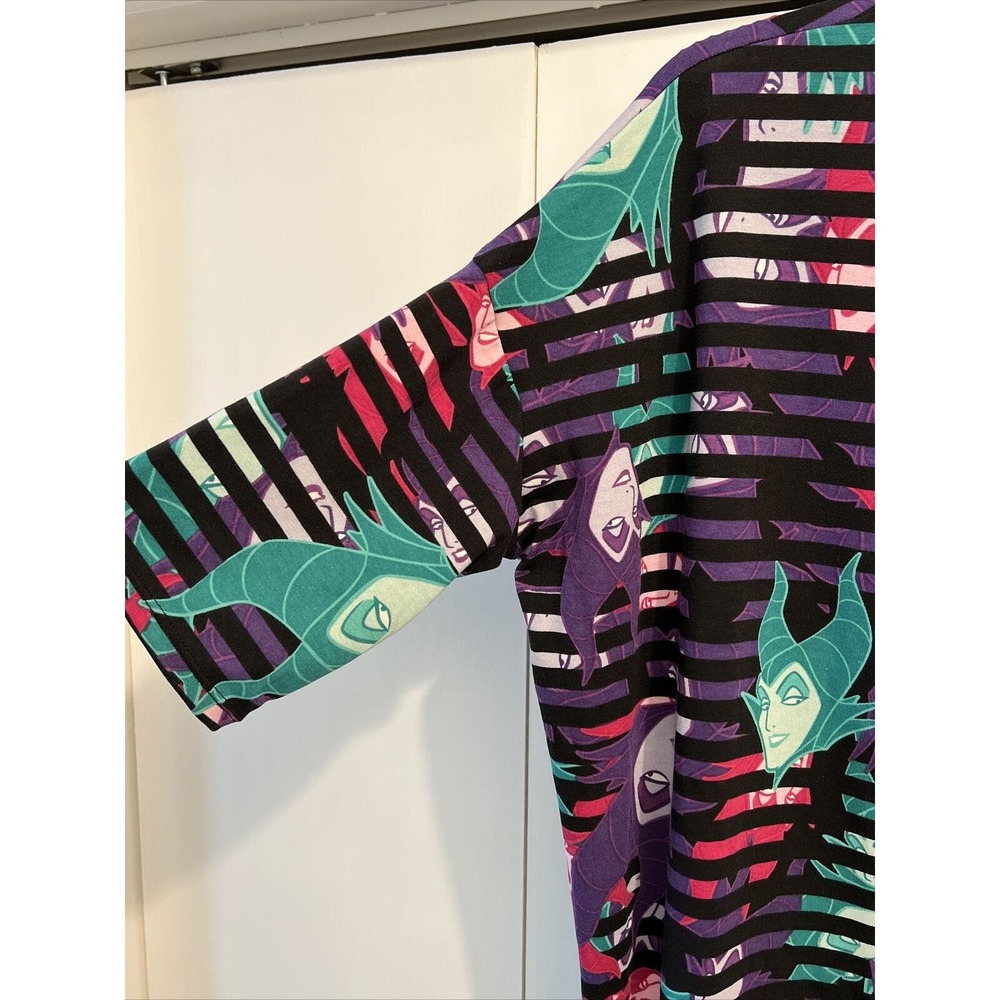 NEW Lularoe Womens Irma Tunic‎ Shirt Disney Maleficent DARK MULTICOLOR SMALL - Picture 3 of 7